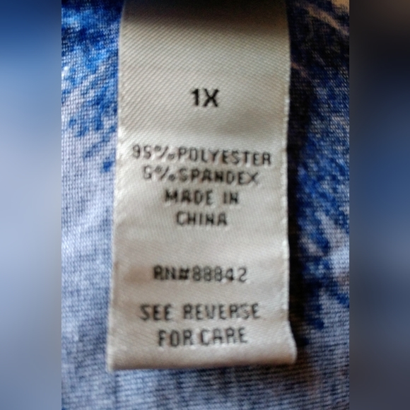 Scoop neck Maxi dress, Navy Chevron design size 1X - Picture 4 of 5